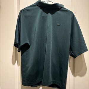 Lacoste Dark Green Polo Shirt – Size 34, Unique Sleeve Button